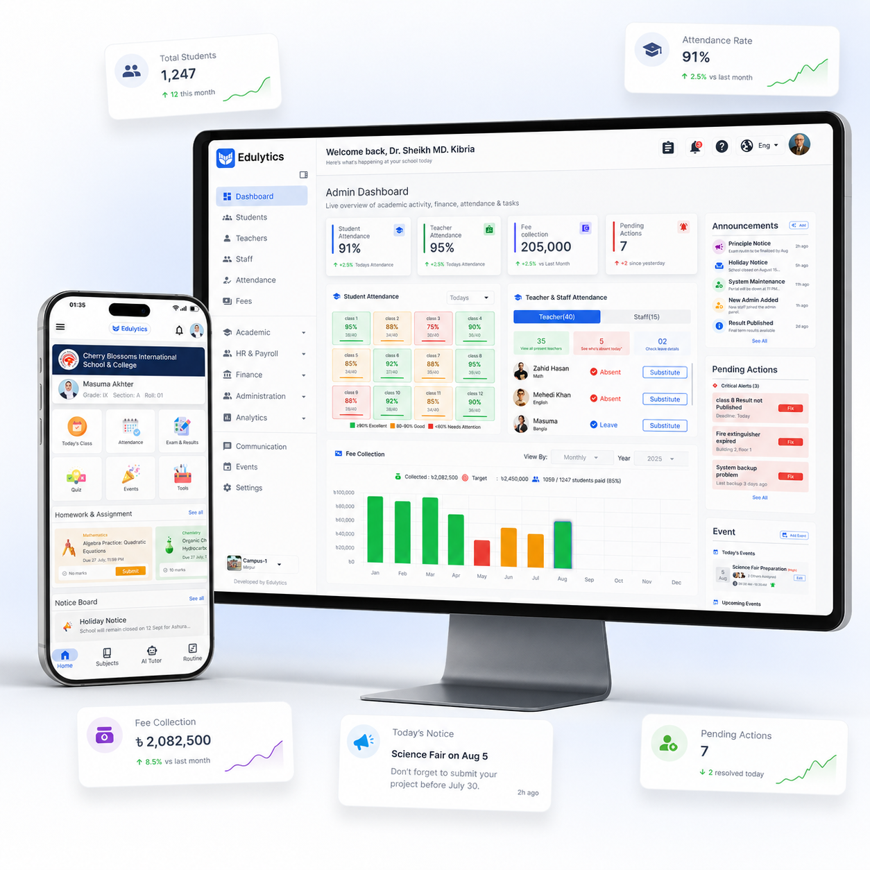 School ERP Dashboard